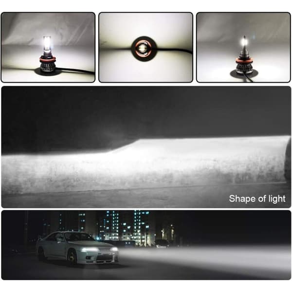 H7 Bilfrontlys Mini LED-pærer Bilfrontlyssett 6000K LED-lampe 2 stk