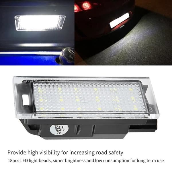 Nummerskiltbelysning - 2 LED-nummerskiltlys for Renault/Twingo/Clio/Megane/Lagane