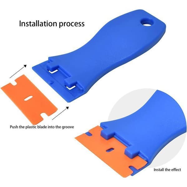 2 STK Mini Plastskraber med 20 Plastblade, Plastskraber, Klæberesterfjerner