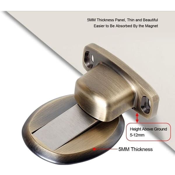 Sterk magnetisk dørstopper i metall, kraftig dørstopper med skjult gulvmontering - Bronse