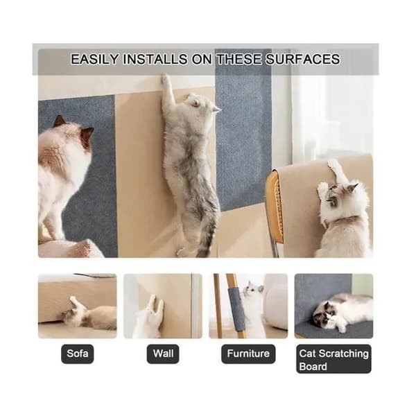 Klestativ for katt - JZSH - Selvklebende klorestativ - 40x200 cm - Beige - Innendørs