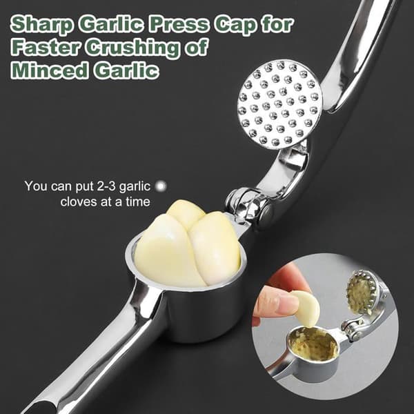 Hvidløgspresser - Rustfrit stål - Nem at rengøre - Holdbar - Ergonomisk