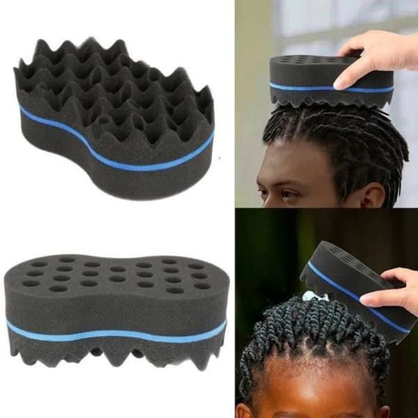 Svampborste, naturlig svampborste, dubbelsidig locksvamp, stylingborste för dreadlocks