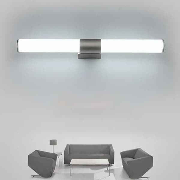 LED-vägglampa, rostfritt stål - 25 x 9 cm - Badrum - Inomhusbelysning