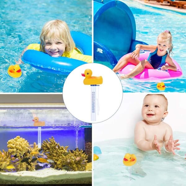 Flydende pooltermometer, flydende termometer med snor, andestil vandtermometer til udendørs og indendørs pools, boblebade, spabade
