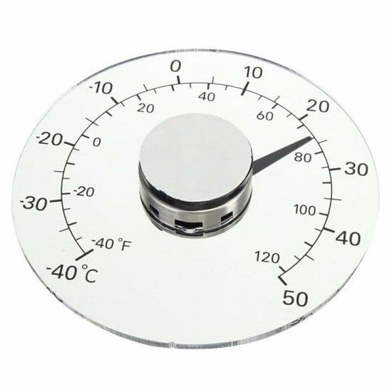 Nosheir Utendørstermometer - Vanntett - Transparent - Enkel Vindusmontering - Skivediameter 11 cm