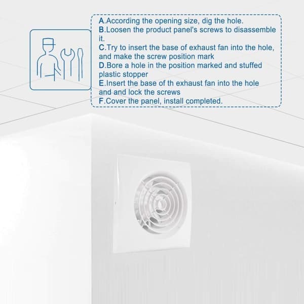 100 mm badeværelsesudsugningsventilator - væg-/loftkanalventilator
