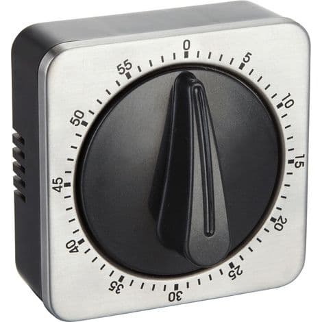 Mekanisk og magnetisk køkkentimer - Rustfrit stål - Magnetisk timer - 60 minutter