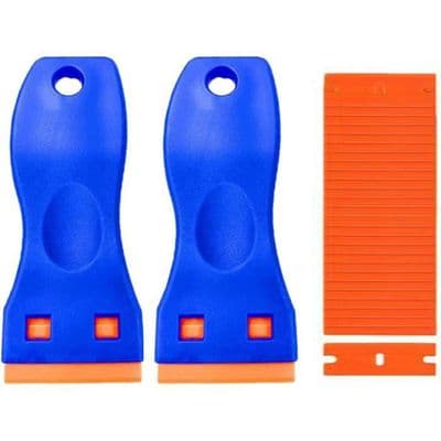 2 STK Mini Plastskraber med 20 Plastblade, Plastskraber, Klæberesterfjerner