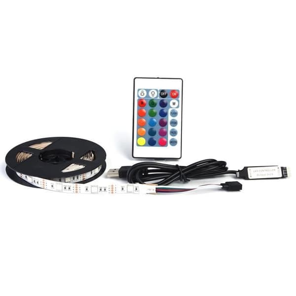LED Strip Lys, Fleksibel LED Lampe til TV-baggrunde, 3M (Sort) - HEN