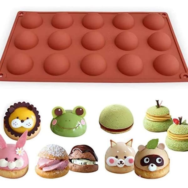 Dessertform - Silikone - 15 hulrum - Rød - 2 stk.