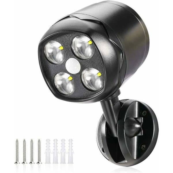 Utendørslys - Bevegelsessensor - IP65 - 600lm - Batteri