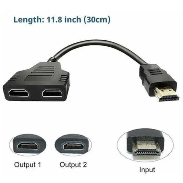 HDMI-splitter adapterkabel HDMI-splitter 1 in 2 ut HDMI-hane