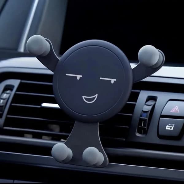 Gravity Bilholder til Telefon, Luftventilclips, Polar Face Mount Mobiltelefonholder GPS-stativ - Sort