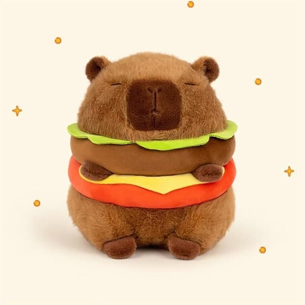 Realistisk Capybara Burger Plys, Sød Capybara Udstoppede Dyr Pude
