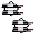 Väggmonterat vinställ i svart metall, 2-pack