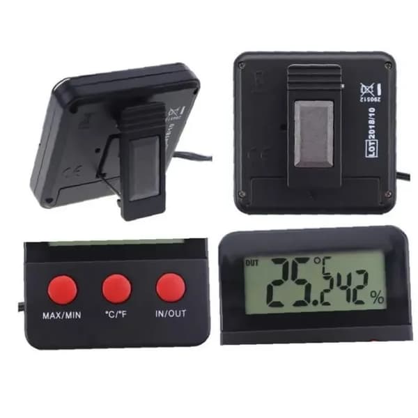 Digital termometer och hygrometer för reptiler - Fuktsensor - Inkubator Terrarium