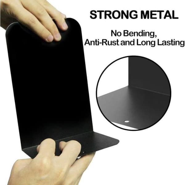 Bokstøtter - XVX - Metall - 4 par - Svart - Sklisikker - Solid