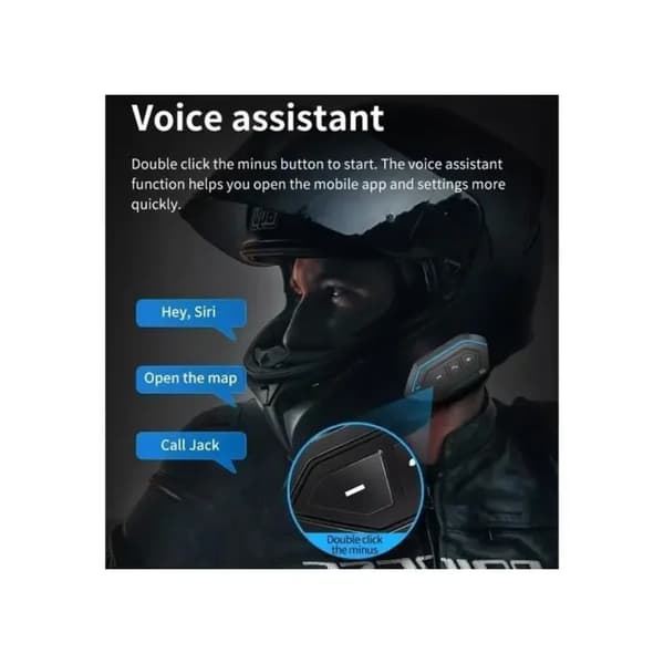 Bluetooth-intercom för motorcykel - Bluetooth 5.0 - Headset-kit - Motorcykelhjälm - Intercom - Blå/Svart - Universell