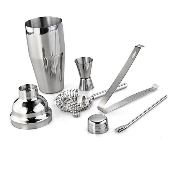 Cocktailset - 5 delar - Rostfritt stål - 750 ml barshaker - Tål maskindisk