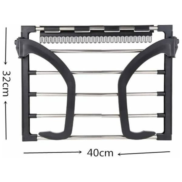 Lille sort cirkulær rør tørrestativ til bærbar radiator, 32 x 40 cm