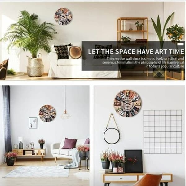 30 cm Träväggklocka Jätteväggklocka Retroklocka Modern Design Väggklocka Vardagsrum Sovrum Dekor Klocka