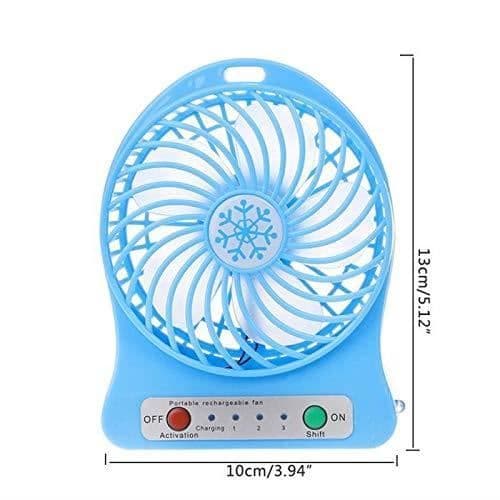 Bærbar Genopladelig Mini USB Ventilator, Bærbar LED Lommeventilator, Skrivebordsluftkøler, USB Ventilator