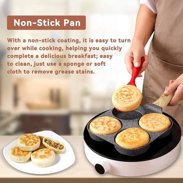 Pandekagepande - Induktionskompatibel - 4 huller - Non-stick - 9 cm diameter