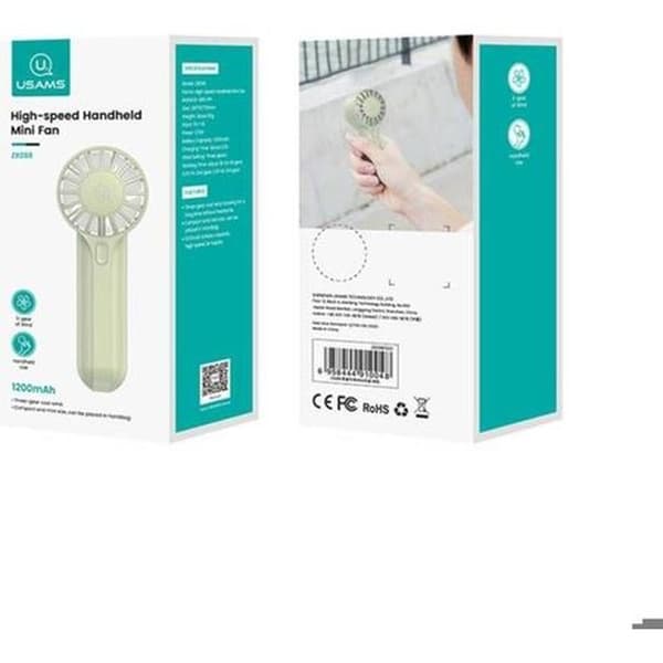 Bærbar ventilator - Mini lommeventilator - USB genopladelig - Tre blæserhastigheder - Sort