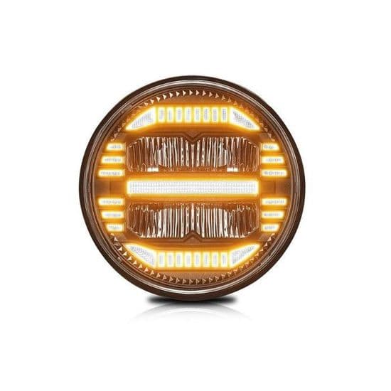 JZSH 7-tommer rund LED-forlygte med rund refraktion til Wrangler (H4)