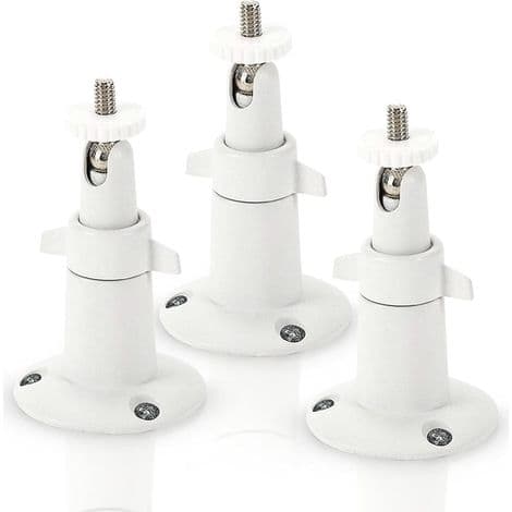 Väggfäste i metall för Arlo Smart säkerhetskamera - Justerbart inomhus-/utomhusfäste för Arlo-kameror och andra kompatibla modeller (3-pack, vit)
