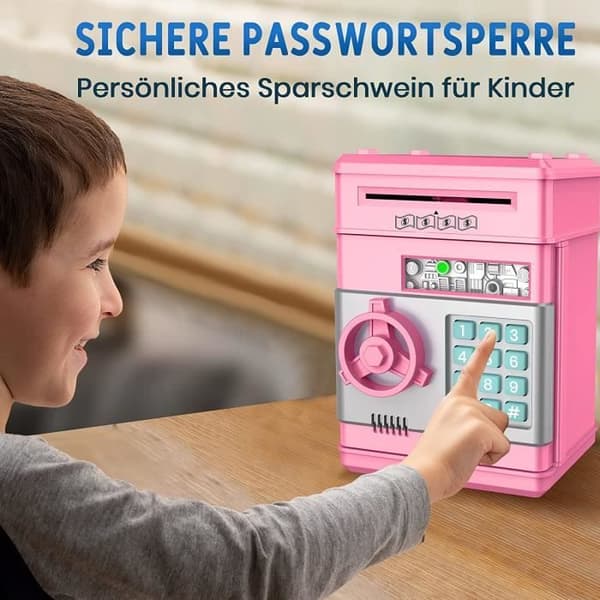 Minimyntdispenser Spargris - Elektronisk - ABS-plast - Egnet for jenter 3-12 år - Rosa