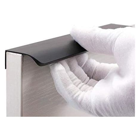 Sæt med 5 sorte profilgreb, sorte køkkenskabsgreb, matsorte aluminiumslegeringsgreb til køkken, 128 mm hulafstand, 150 mm længde