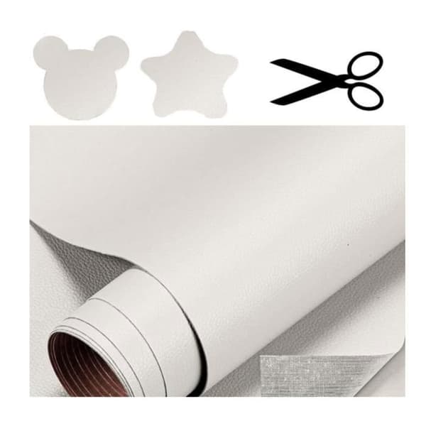 Læderreparationslap, selvklæbende kunstlæder, læderreparationssæt, sofabilssæde, beige, 50 x 137 cm