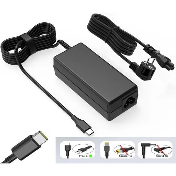 Kompatibel med 65W HP, ASUS og andre AC-adaptere, 20V 3.25A for lading av bærbare datamaskiner