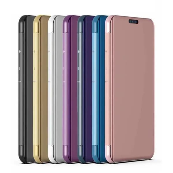 Flip Mirror Cover - Huawei - Mate 20 Pro - Standfunktion - Guld