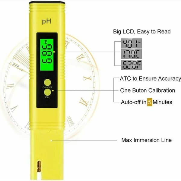 PH-måler, TDS & EC Temperaturmåler, 4 i 1 PH Vandkvalitetstester med LCD-display Automatisk Kalibreringstest