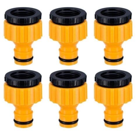 Plast 3/4\" och 1/2\" BSP 2-i-1 Skruvanslutning Trädgårdskranadapter Gängad Kranadapter 6-pack