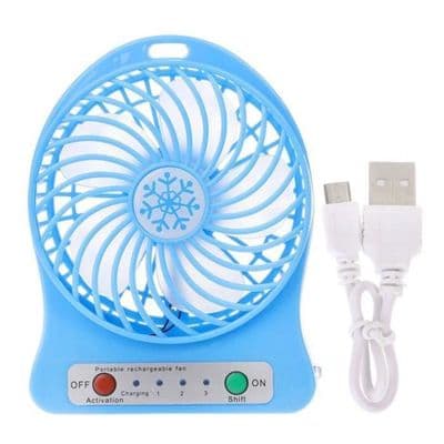 Bærbar Genopladelig Mini USB Ventilator, Bærbar LED Lommeventilator, Skrivebordsluftkøler, USB Ventilator