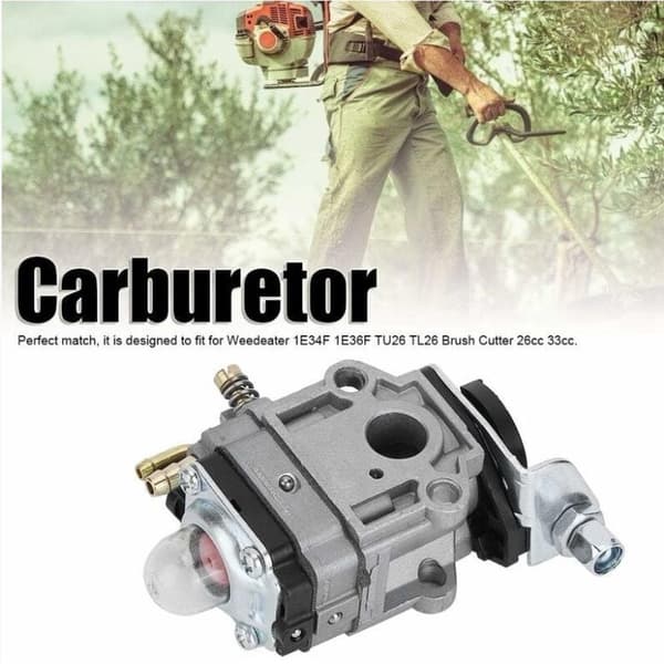 Karburator, 10 mm karburator karburatorsæt erstatning passer til Weedeater 1E34F 1E36F TU26 TL26 buskrydder 26cc 33cc