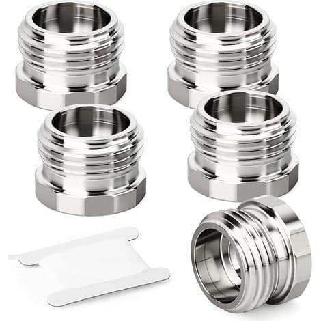 5 stk. rustfrit stål reduktionsbøsning, 3/4 x 1/2BSP, 304 gevindrørsfitting, haveslangeadapter