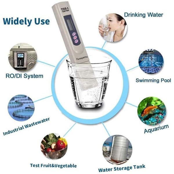 Digital Pool Salt Tester - 1-9990 PPM - TDS - EC - Temperaturmåler - 1 PPM Opløsning