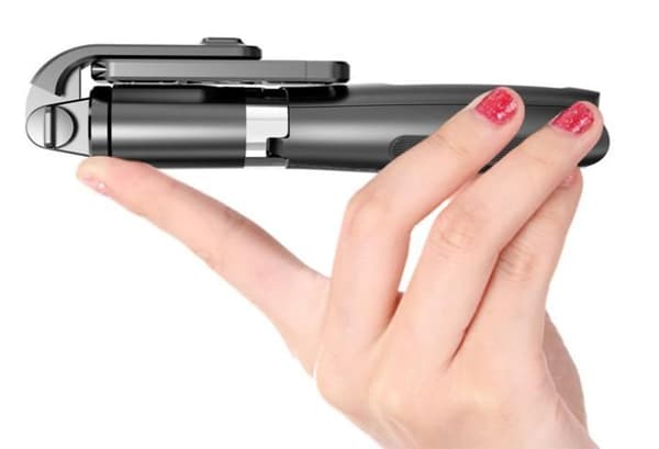 Selfie Stick - 3 i 1 Selfie Stick Stativ Bluetooth Selfie Stick Justerbar Monopod - Sort