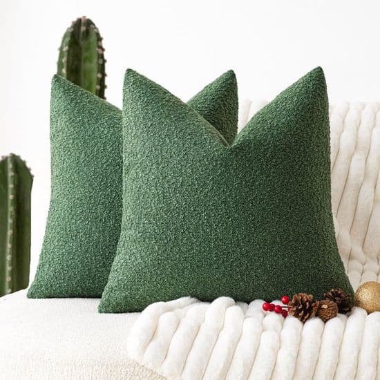 Pudebetræk - XVX - Jagtgrøn - 45x45 cm - 100% Polyester Loop Stof - Tidløs Blødhed