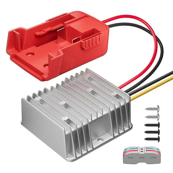 Nedtransformator 18V till 12V för Milwaukee M18 Batteriadapter DC 12V 20A 240W Nedtransformator