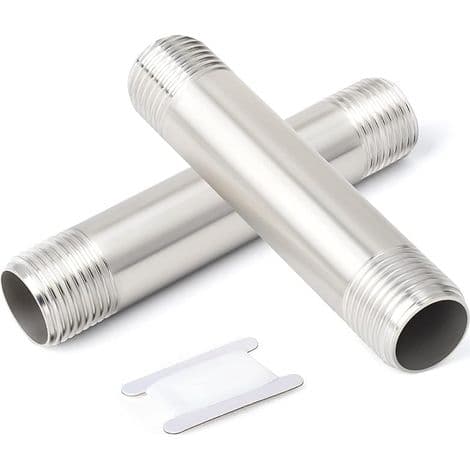 Stk. 400 mm 3/4\" x 3/4\" Han BSP Nipler Støbt Rør 304 Rustfrit Stål Rørfittings