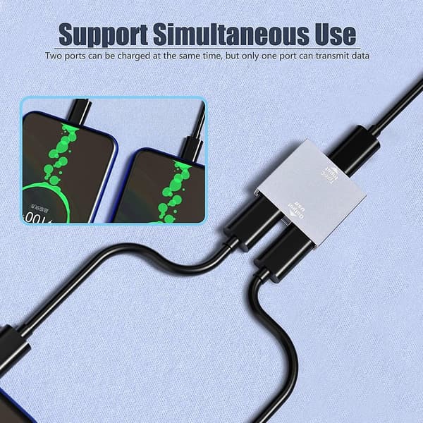 USB C-uttag till 2x USB C-uttag typ-C USB-C splitter laddare Konverter adapter