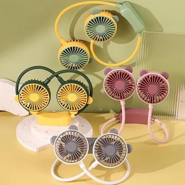 Foldbar halsventilator - Vvikizy - Hvid - To hastighedsindstillinger - Foldbart rør - USB-opladning