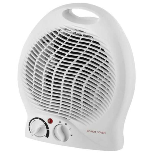 Mini vertikal hjemmeradiator med 3 hastigheder, anti-vibration, 2000 watt, mini og bærbar (hvid)
