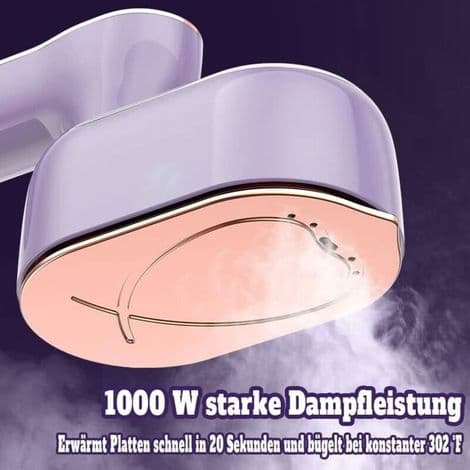 Bærbart 1000W sammenleggbart dampstrykejern, ideelt for reise og hjem.